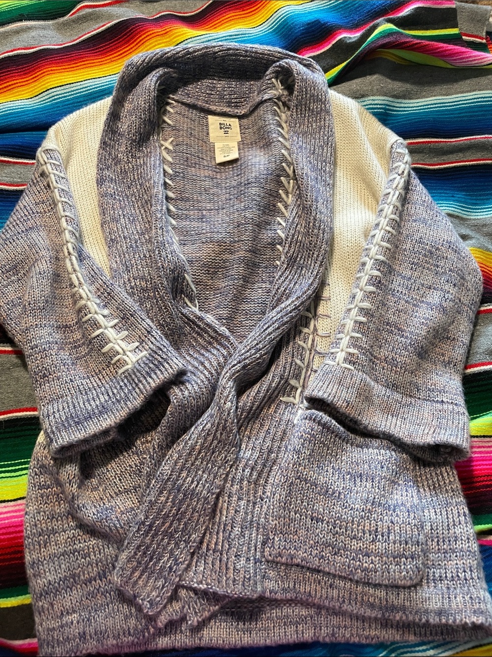 Billabong Heather Lavender Shawl Collar Cardigan